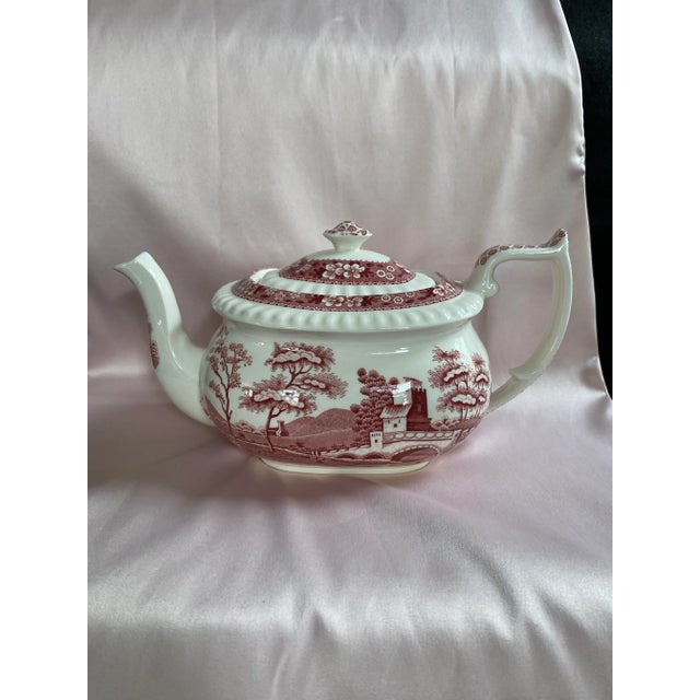 RARE, Beautiful, and Valuable; Spode Pink Tower Tea Pot. This Piece Is A True Work of Art. And, in excellent condition....