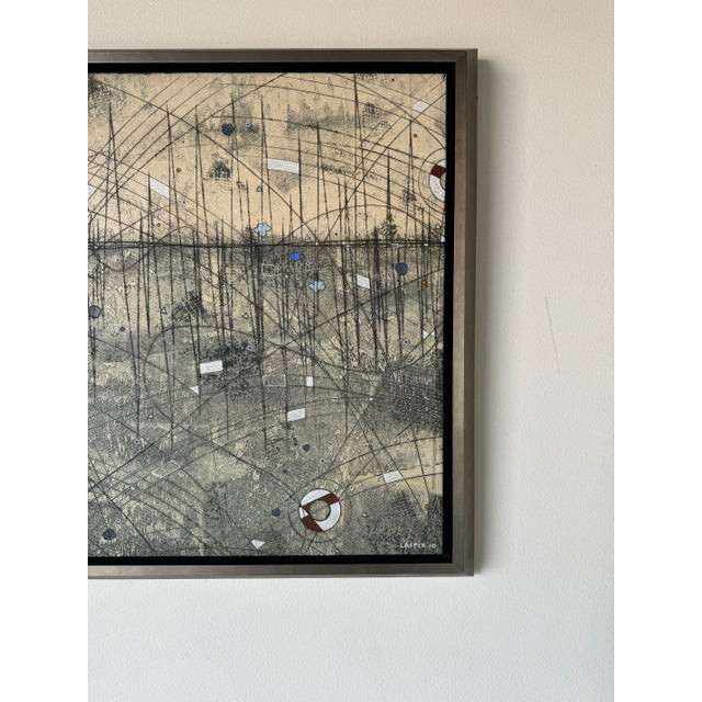 Beige Erik Laffer American (1982 ) Abstract Oil on Canvas Painting/ Sold For Sale - Image 8 of 12