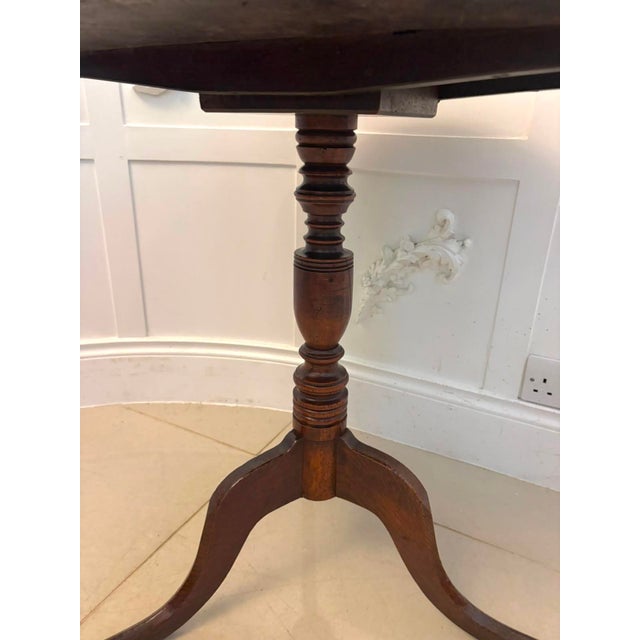 Antique Georgian Burr Oak Tripod Tilt Top Occasional Table, 1780 For Sale - Image 9 of 14