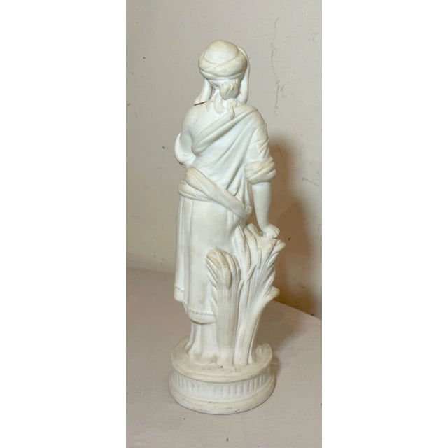 White Antique 19th Century Parian Porcelain Lady European Figural Statue Figure Woman For Sale - Image 8 of 12