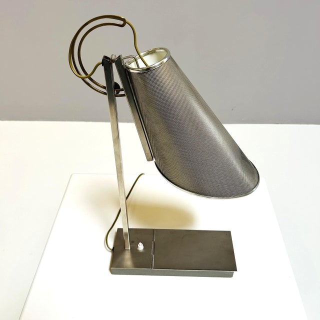 Silver Compass Dans Loeil Table Lamp by André Putman for Baldinger & Sons, 1980 For Sale - Image 8 of 14