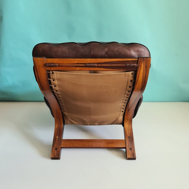 1970s Lounge Chair with Armrests attributed to Oddvin Rykken for Rybo, 1970s For Sale - Image 5 of 9