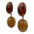 1970s Retro Lucite Amber Orange Oval Dangle Earrings, A Pair For Sale