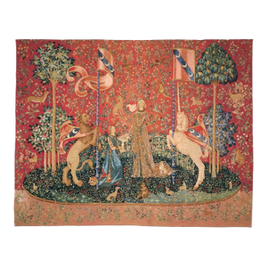 La Dame a La Licorne 'Le Gout' Silkscreen Tapestry - 84 X 107 Cm (2'9" X 3'6") - Requires Rod Size 3