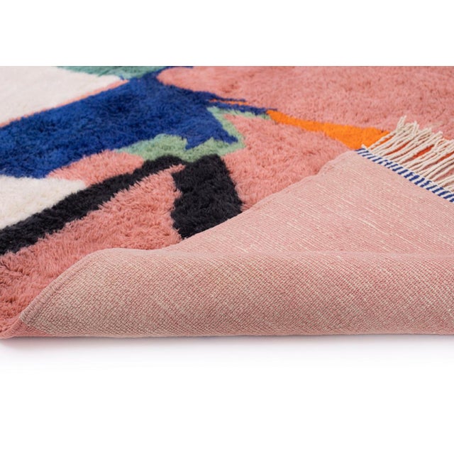 Abstract Landscape Color-Block Hand-Knotted Wool Rug | 10'1" X 6'7" | One of a Kind For Sale - Image 6 of 8