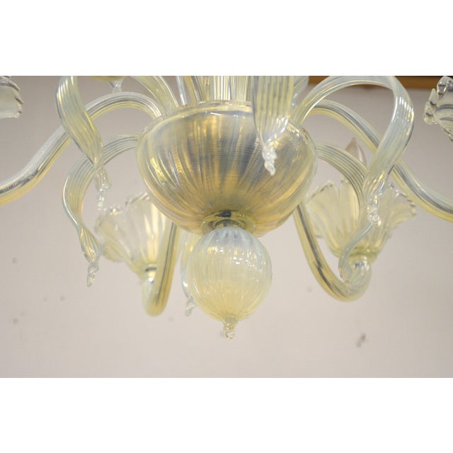Glass 1970s Mid Century Modern Murano Venetian Glass Chandelier For Sale - Image 7 of 7