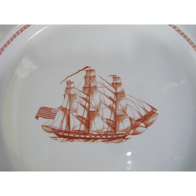 Coastal Spode Copeland England Red Trade Winds George of Sale 10 1/8" Dinner Plate For Sale - Image 3 of 5