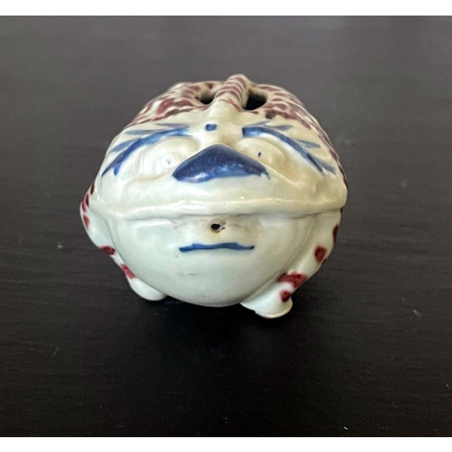 Blue Korean Ceramic Water Dropper in Frog Form For Sale - Image 8 of 12