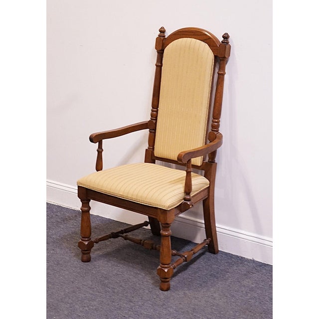 HIGH END VINTAGE Solid Oak Rustic European Dining Arm Chair Cannot identify manufacturer, but comparable in quality to...