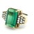 1970s Emerald Cut Green Tourmaline and Diamond 18k Gold Statement Ring, Size 7.5 For Sale - Image 12 of 15
