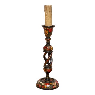 Antique Kashmiri Floral Table Lamp For Sale