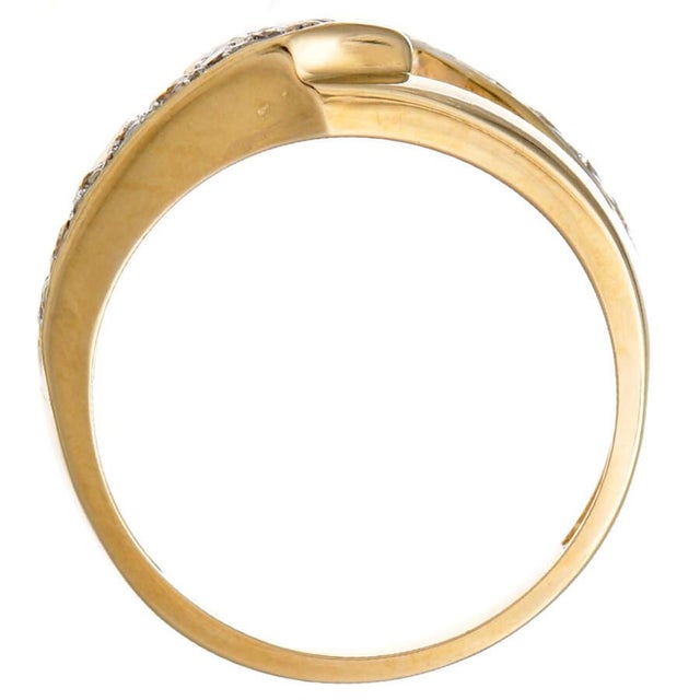 14KYW Diamond(0.40) Interlocking Band Ring, size 6 For Sale - Image 4 of 5
