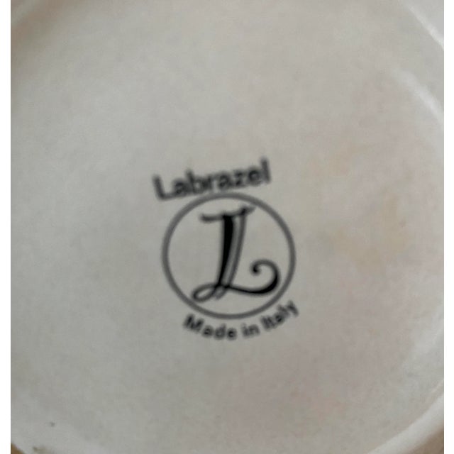 Vintage Labrazel Ceramic Black/Cream Toile Wastebasket, Made in Italy For Sale In New York - Image 6 of 7