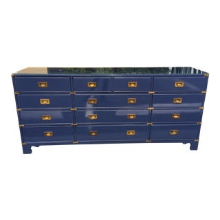 Campaign Style 12 Drawer Dresser by Heritage For Sale
