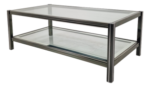 Vintage Glass & Metal Coffee Table, 1990s