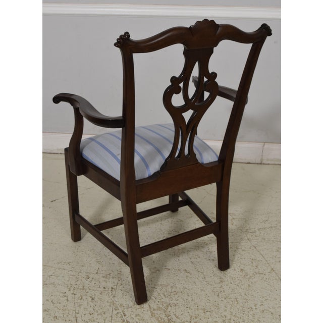Chippendale Set of 8 Stickley Mahogany Chippendale Dining Room Chairs For Sale - Image 3 of 11