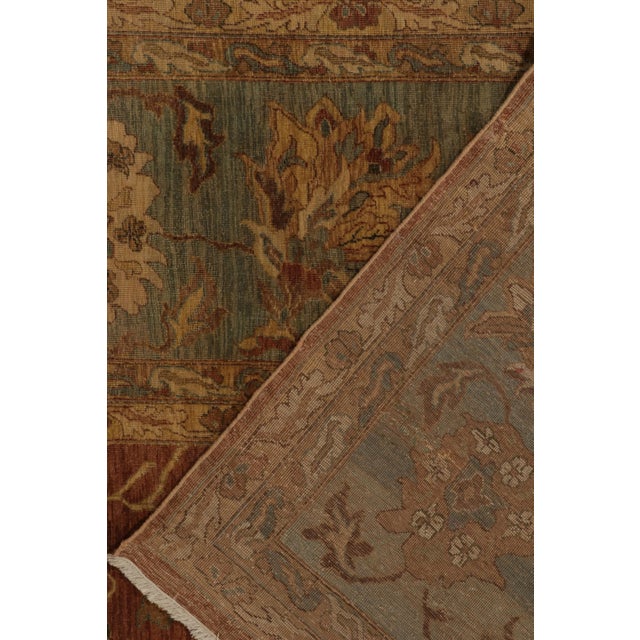 Textile Rug & Kilim’s Classic Tabriz Style Rug With Beige & Blue Florals on Rust Red For Sale - Image 7 of 7