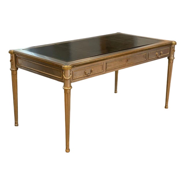 John Vesey, Louis XVI Style, Steel, Bronze, Rare Writing Desk, Usa, 1960s For Sale