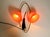 Mid-Century Modern Large Italian Mid-Century Modern Brass Wall Lamp with Orange Acrylic Glass Shades, 1950s For Sale - Image 3 of 18
