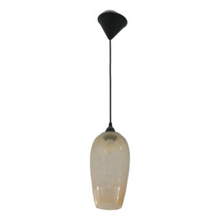 Retro Minimalist Amber Blown Glass Pendant Ceiling Light For Sale