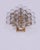 An elegant, rare wall sconce featuring numerous crystal balls mounted on a gold-plated brass frame. The bohemian crystal...