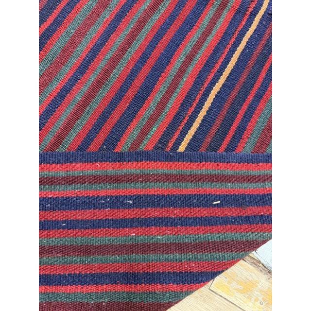 Tribal 1950s Vintage Geometric Flatweave Wool Turkish Decorative Kilim Square Rug For Sale - Image 3 of 5
