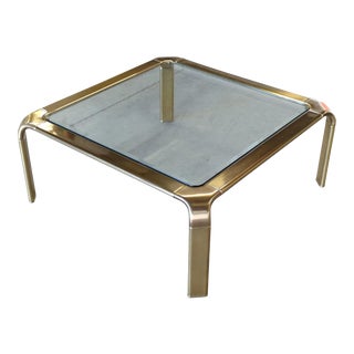 1970s Mastercraft Brass Coffee Table For Sale