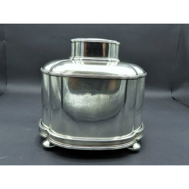 1920s Antique Hunt Diederich Silver Trompe l'Oeil Tea Caddy- 5 Piece Box For Sale - Image 13 of 13
