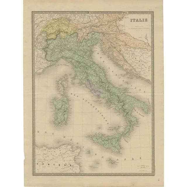 Antique Map of Italy by Andriveau-Goujon, 1861 For Sale - Image 10 of 10