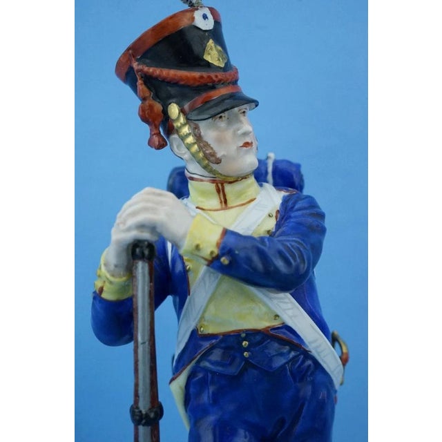 20th Century Porcelain Napoleonic Soldier of the Neuchatel Battalion from Carl Thieme's Potschappel Factory For Sale - Image 12 of 18