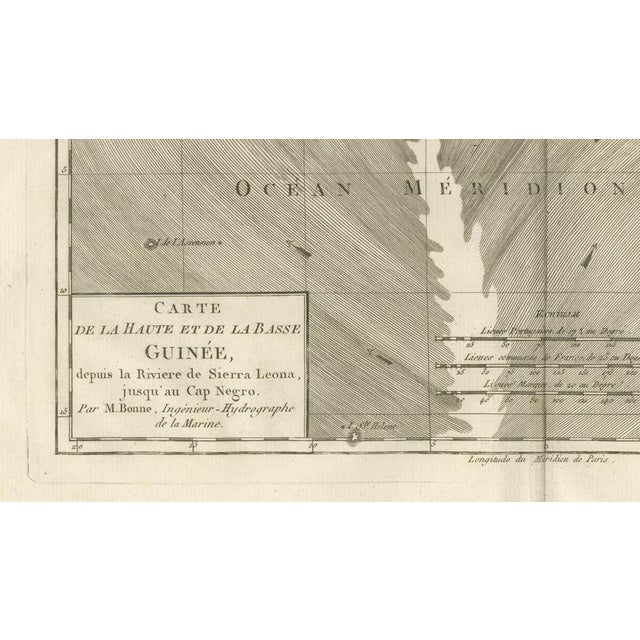 Upper and Lower Guinea Coast Map by Bonne, 1780 For Sale - Image 4 of 9
