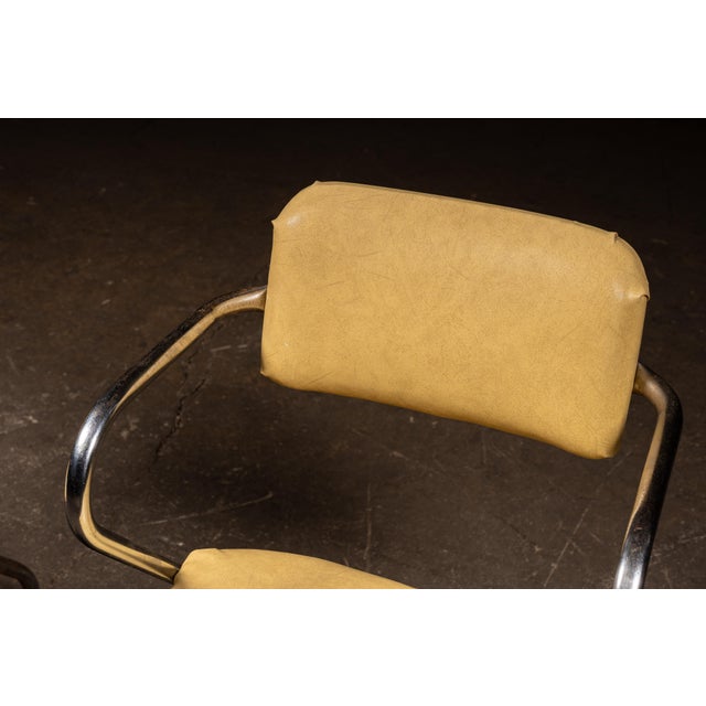 Mid 20th Century Pair of After-Kem Weber Streamline-Art Deco Chrometube and Vinyl Chairs For Sale In Chicago - Image 6 of 9