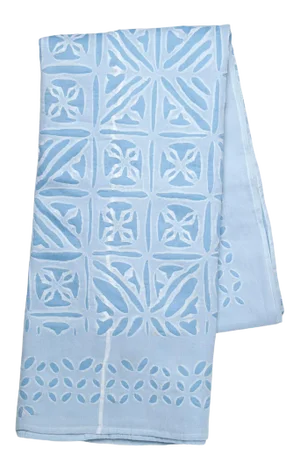 Azure Applicque Tablecloth, 6-seat table - Sky Blue