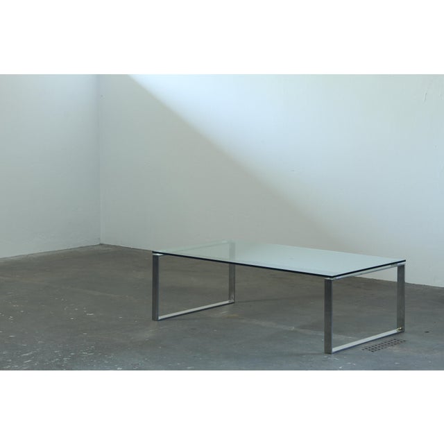 Modern Minimalist Danish Coffee Table in Glass and Polished Chrome, 1990s For Sale - Image 6 of 18