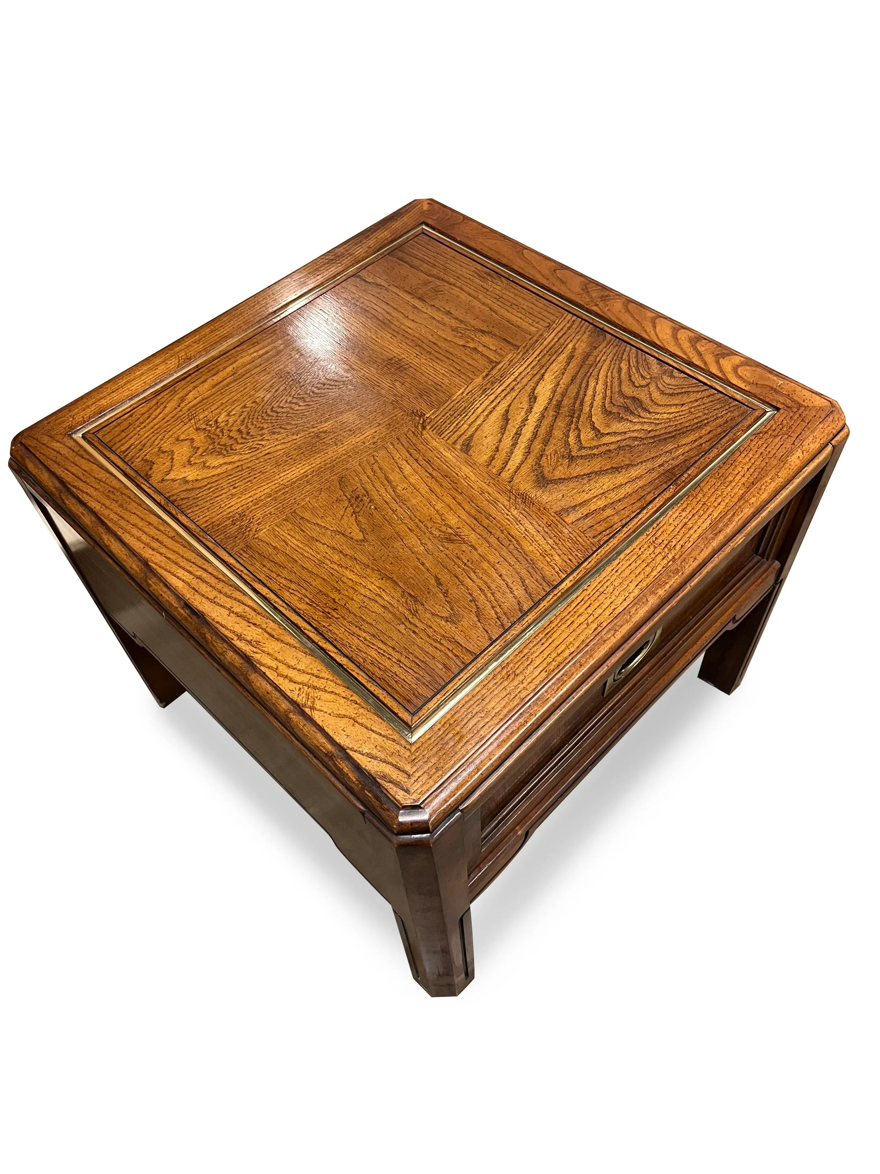 Vintage Campaign Single Drawer Side Table by Drexel | Chairish