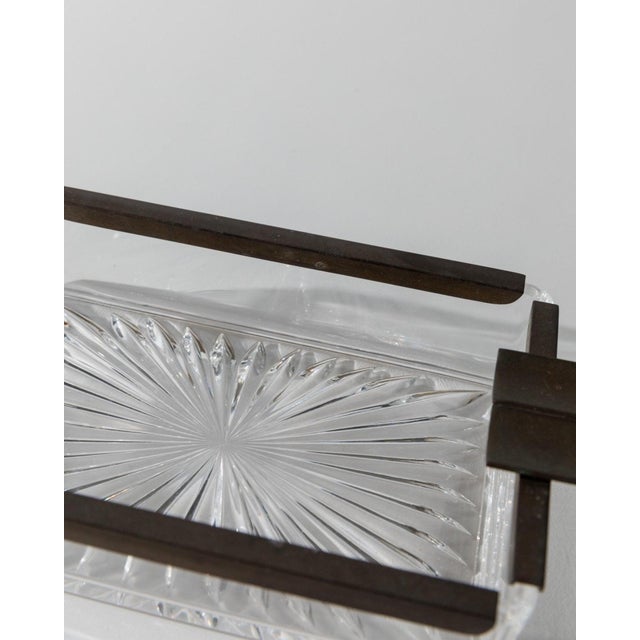 Art Deco Ashtray in Crystal Glass and Metal, Italy, 1930s For Sale - Image 10 of 11