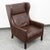 1960s Mid Century Danish Modern Lounge Chair Wingback Brown Leather High Back Seat MCM For Sale - Image 5 of 11