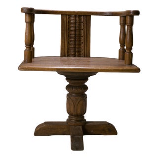 Oak Swivel Armchair, 1910s For Sale