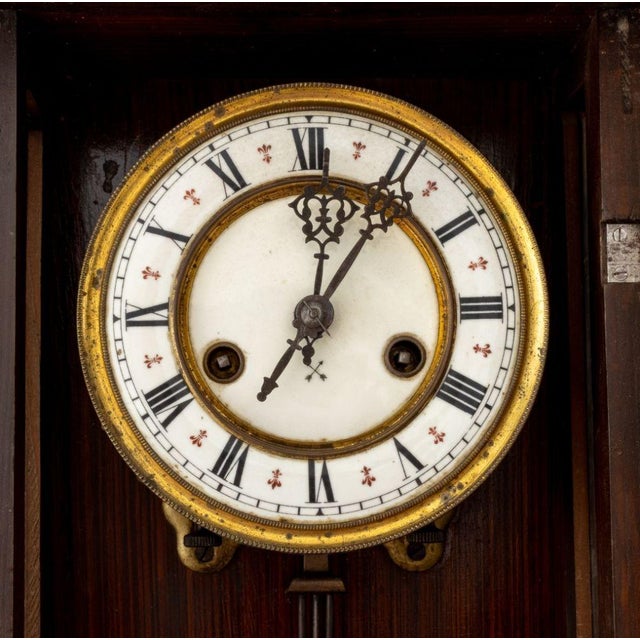 1900 - 1909 Vienna Mahogany Regulator Wall Clock, Ca. 1900 For Sale - Image 5 of 9