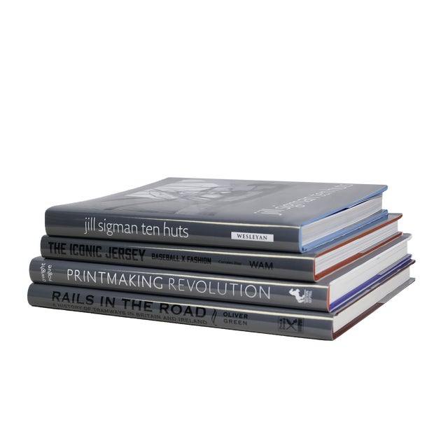 Modern Decorative Books - Slate Coffee Table Stack - 4 Grey Books For Sale - Image 3 of 3