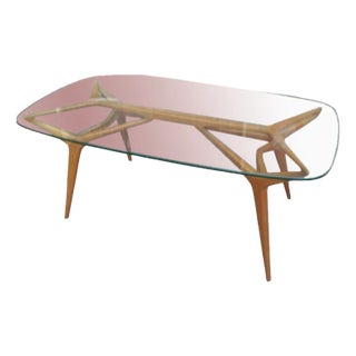 Vintage Table in Light Wood by Mario Gottardi for Roncoroni Cantu, 1950s For Sale