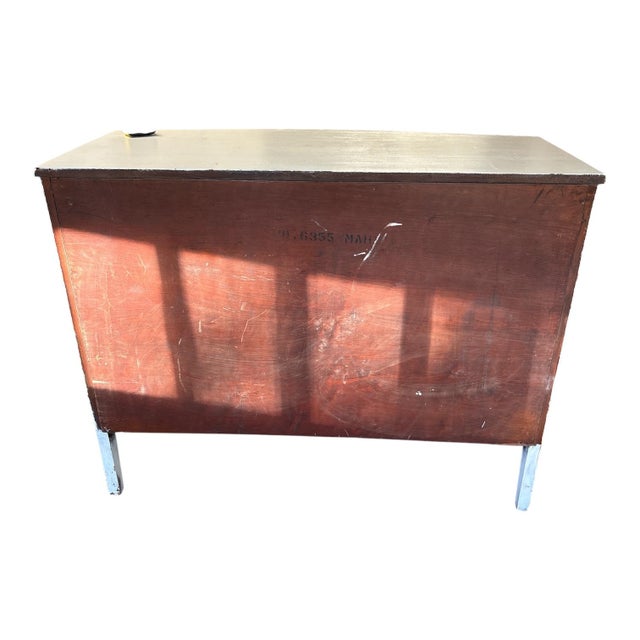 Vintage Bowfront Chest of Drawers, Featuring Traditional Fluted Side Columns and Elegant Turned Legs. For Sale - Image 4 of 8