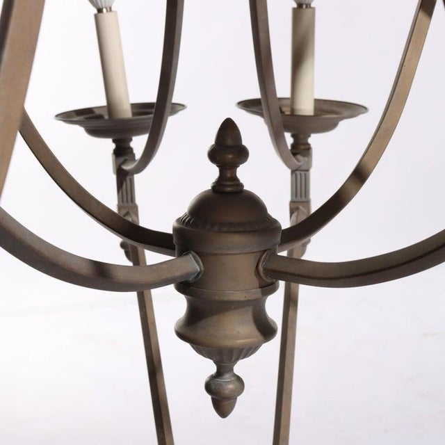 Oversized 12-Arm Iron Chandelier, 20th C For Sale - Image 6 of 7