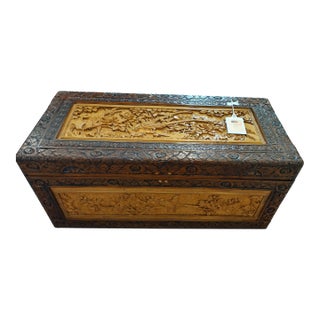 Carved Chinese Bar Cabinet For Sale