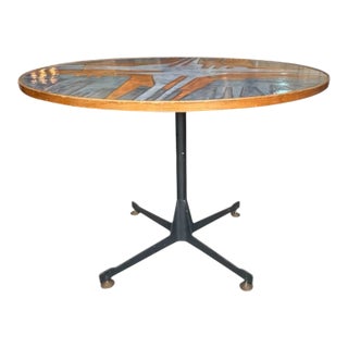 1960s Italian Mid-Century Enameled Metal Round Table Attributed to Ignazio Gradella For Sale