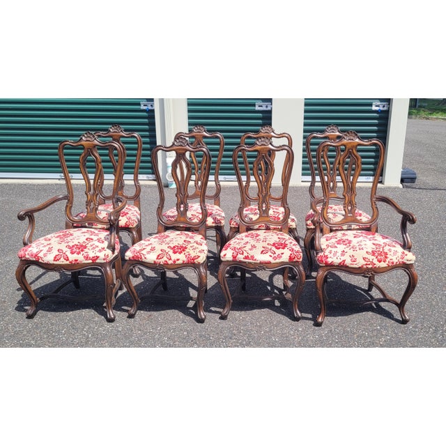 Wood Exquisite Set of 8 Shell Carved 1940s French Dining Chairs For Sale - Image 7 of 17