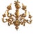 Large Vintage Louis XV Rococo Baroque Florentine Wood Carved Floral Chandelier, 1920s For Sale