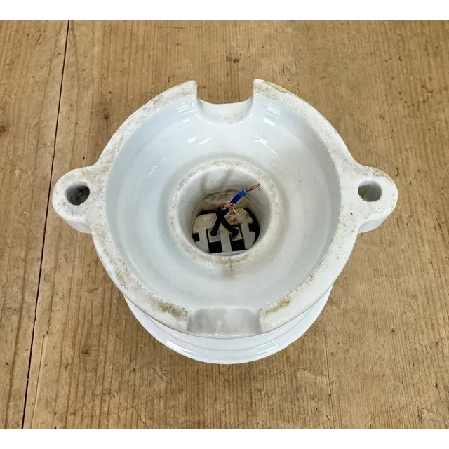 Vintage Porcelain and Milk Glass Ceiling Light, 1960s For Sale - Image 13 of 16