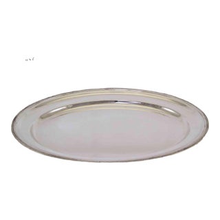 1970’s Vintage/New Old Stock Silverplate Oval Platter with Acanthus Leaves Applied Border For Sale