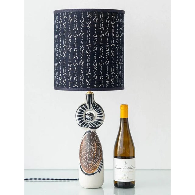 This Spanish Cubist ceramic table lamp was hand-crafted by Alfonso Otero Regal (b. 1952), a Galician sculptor and...